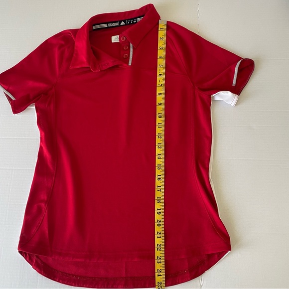 Adidas Womens Polo Shirt in Bold Red - Picture 6 of 6